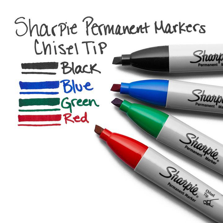 Sharpie Permanent Markers, Broad, Chisel Tip, 12Pack