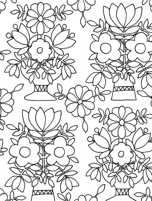 Just Add Color: Folk Art: 30 Original Illustrations To Color, Customize