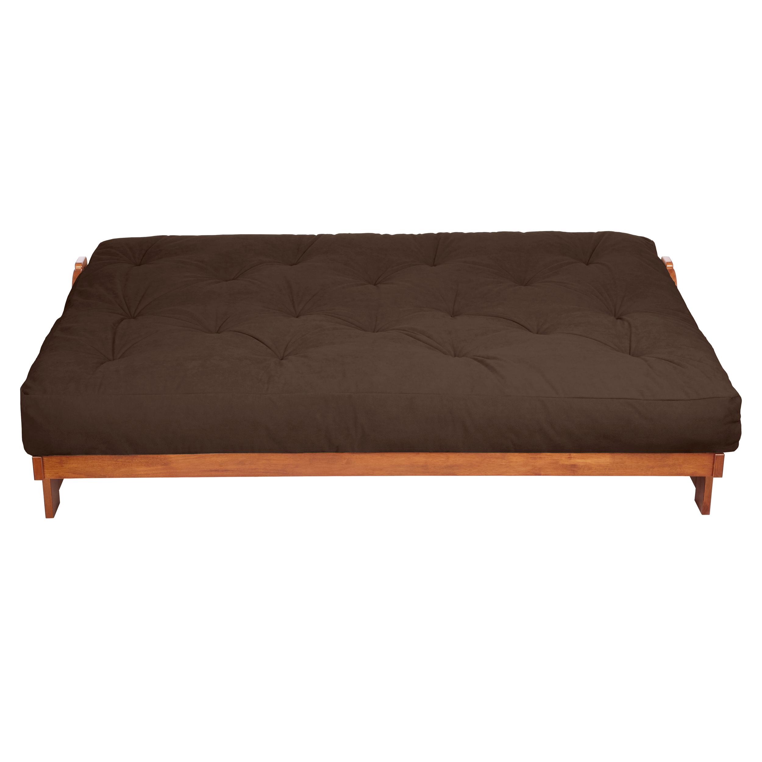 Mozaic 6Inch Futon Mattress, Full, Dark Brown Suede