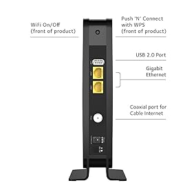 NETGEAR C3700 N600 Wireless WiFi Docsis 3.0 Cable Modem Router Xfinity
