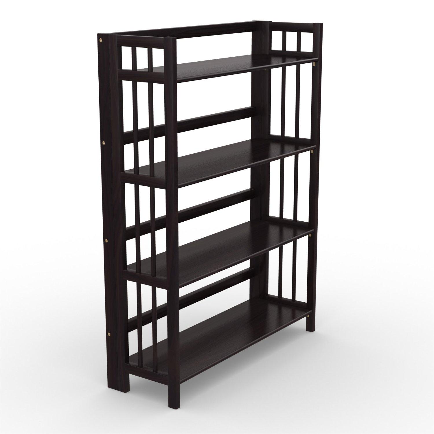 StonyEdge Folding Bookcase, Easy Assembly Bookshelf for