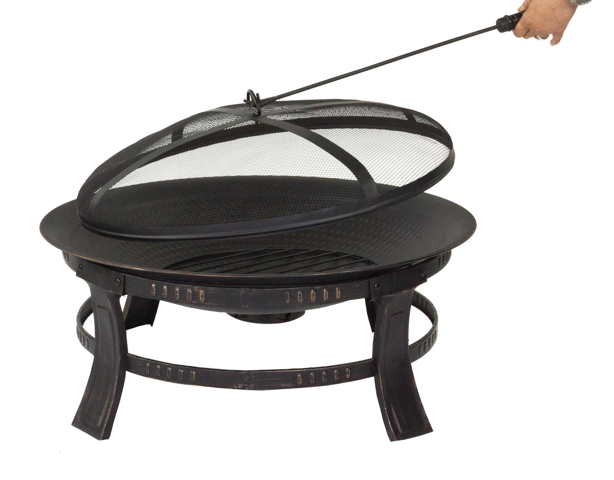 Pleasant Hearth Bronze Finish 30 Inch Wood Burning Brant Fire Pit