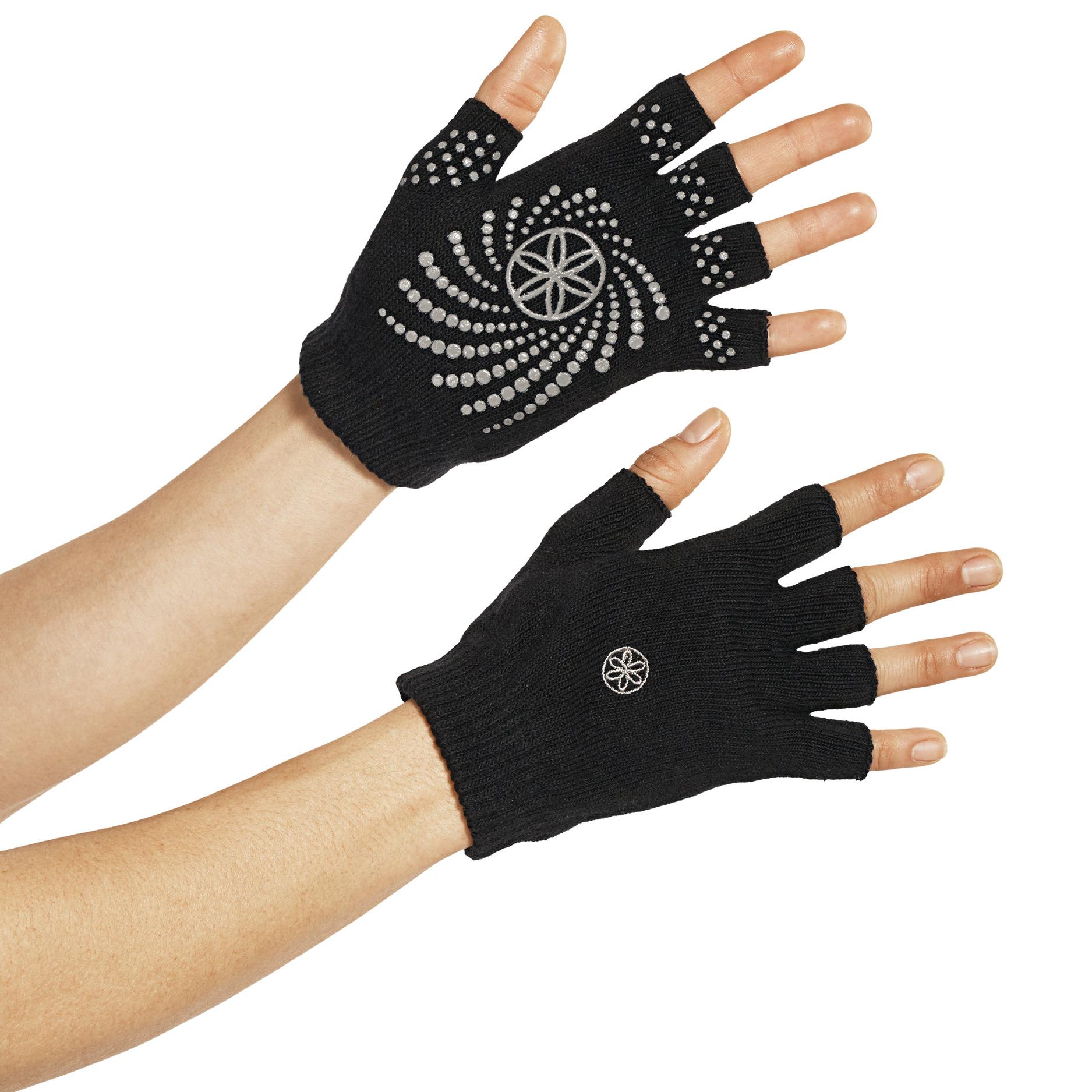 Gaiam Grippy Yoga Gloves, Grey Exercise Gloves Sports