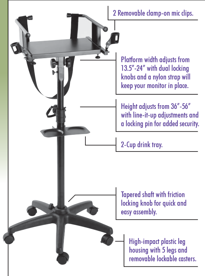 On Stage KMS7927B Karaoke/TV Monitor Stand Musical Instruments