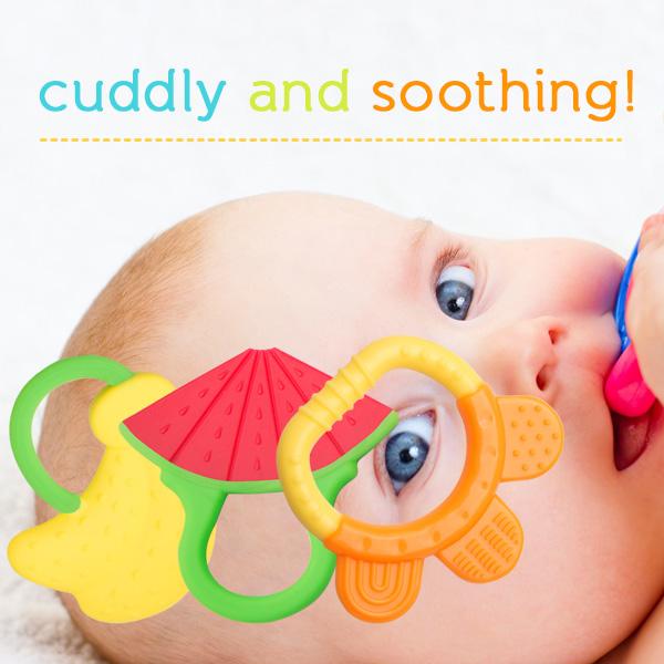 Silicone Baby Teething Toys 5 Pack BPA Free Natural