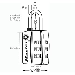 Master Lock 4680DNKL TSA-Accepted Set-Your-Own Combination Lock, Nickel