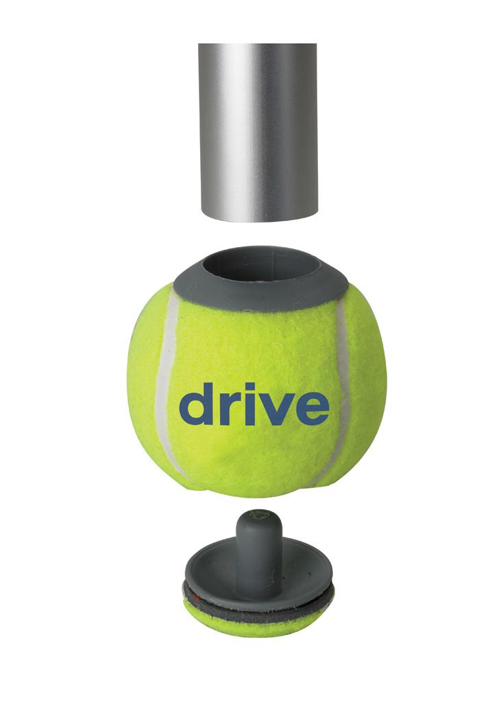 Drive Medical Deluxe Walker Rear Tennis Ball Glides, Yellow