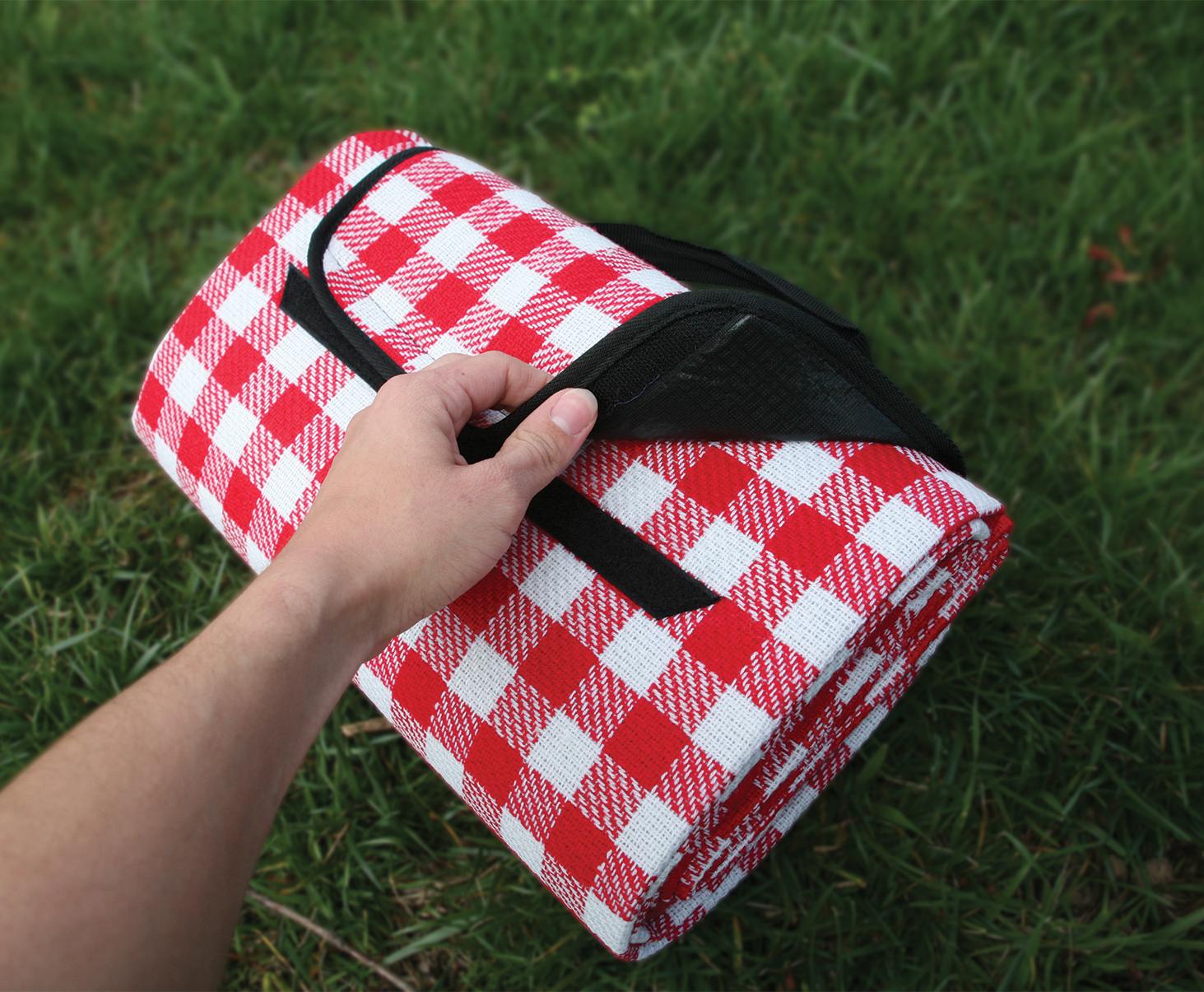 Picnic Blanket Red White Portable Camping Mat Sea Basket ...