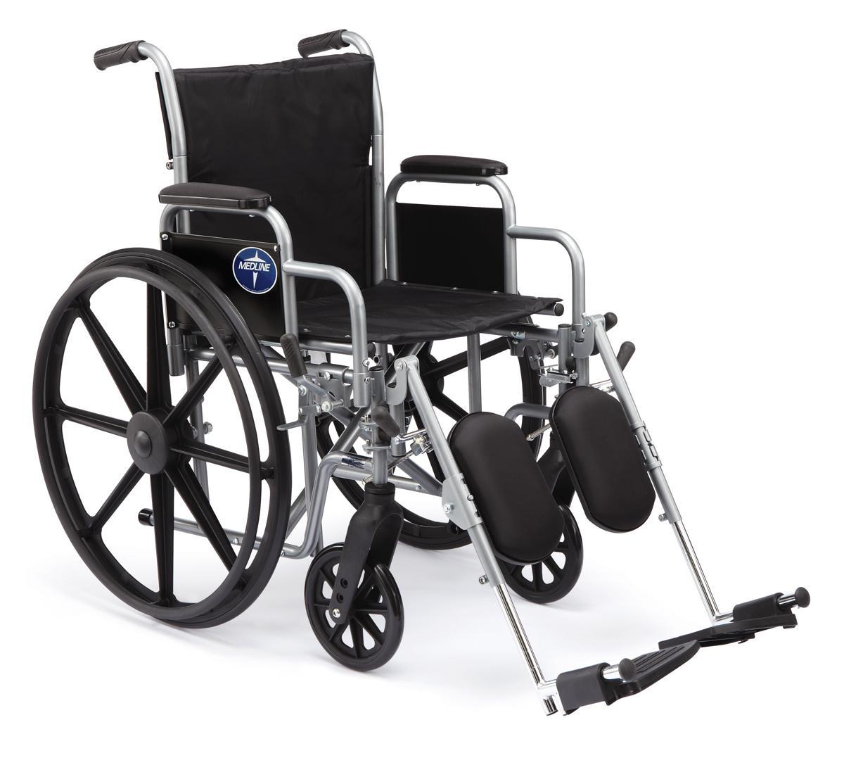 Medline K1 Basic Swing Away Foot Wheelchairs, 18 Inch