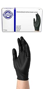 Black, Nitrile, Glove, Box, Disposable Gloves, Latex Rubber Free, Medical Exam Gloves, Powder Free