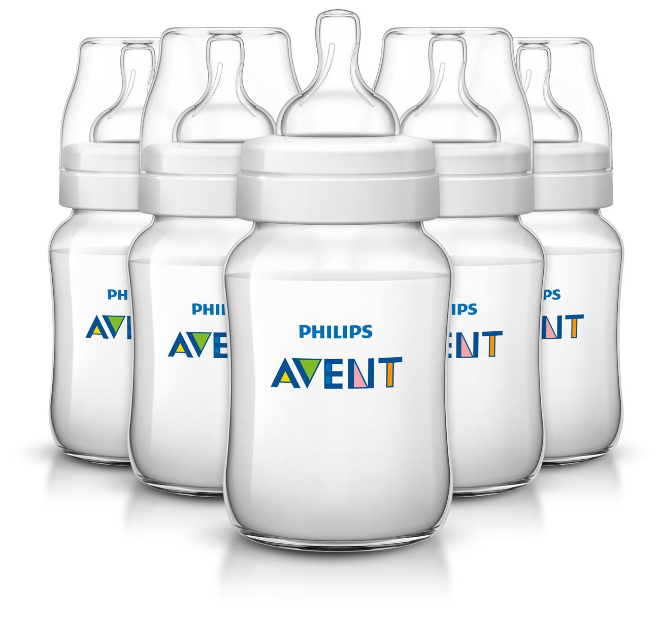 Philips Avent Classic Plus Baby Bottles, 9 Ounce (5 Pack