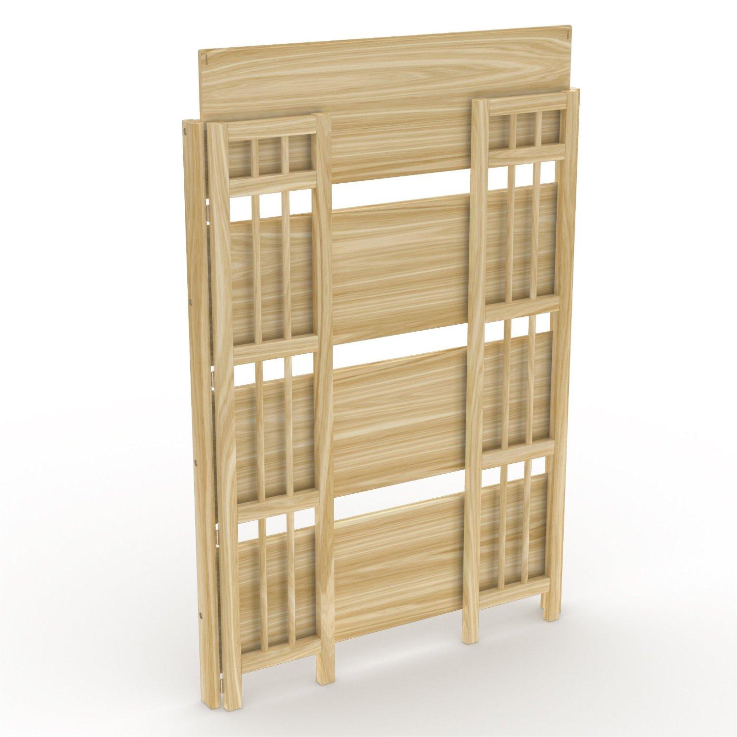 StonyEdge Folding Bookcase, Easy Assembly Bookshelf for
