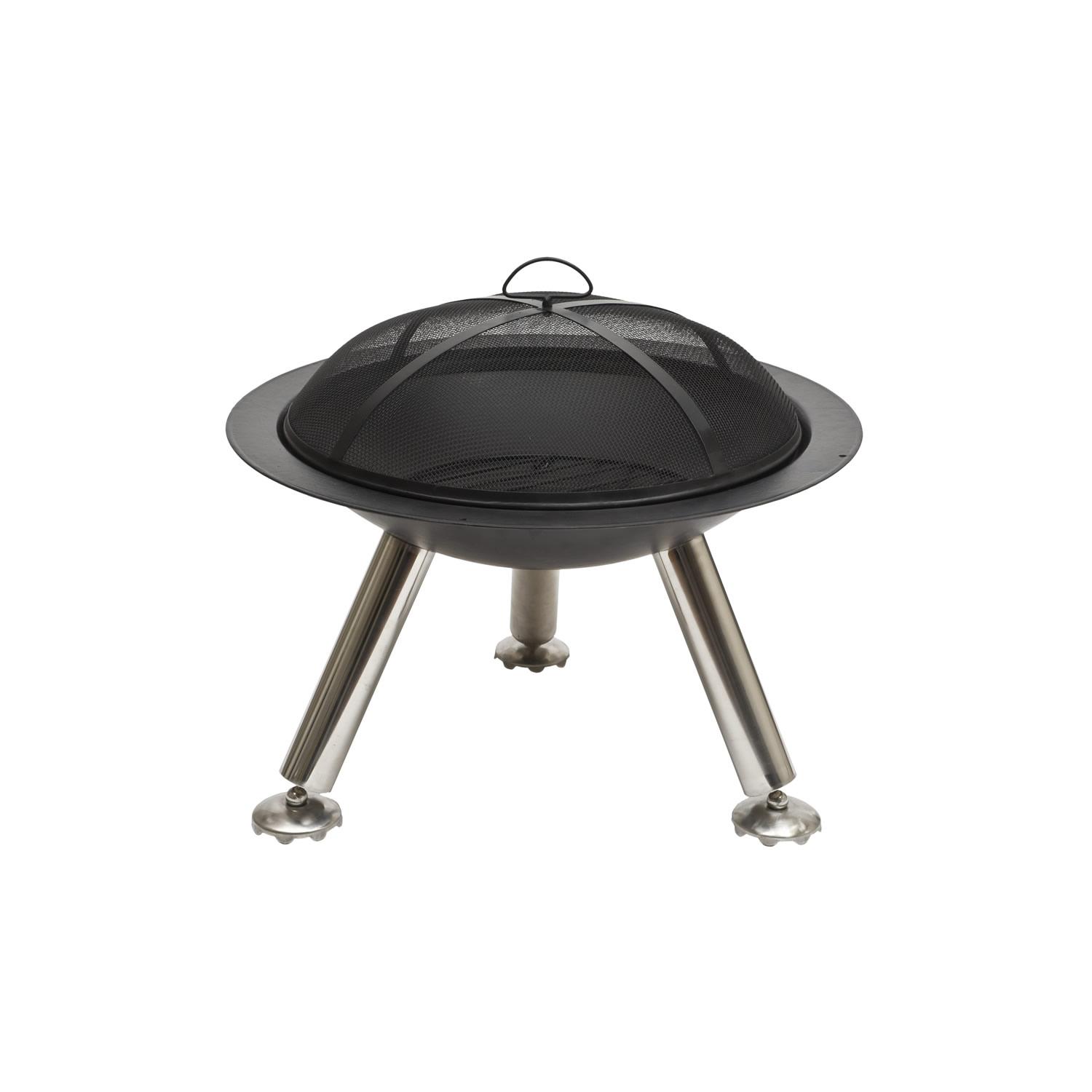 CobraCo FB6132 30 inch Round Cast Iron Copper Finish Fire Pit with Screen and Cover