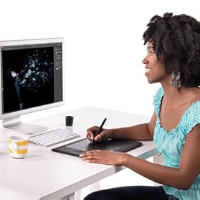 graphics tablet, graphic tablet, drawing pad, drawing tablet