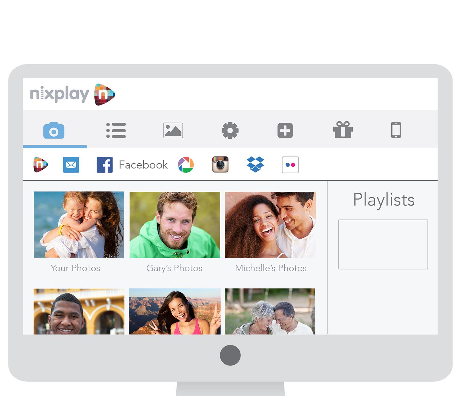 Nixplay Edge 8Inch WiFi Cloud Digital Photo Frame with