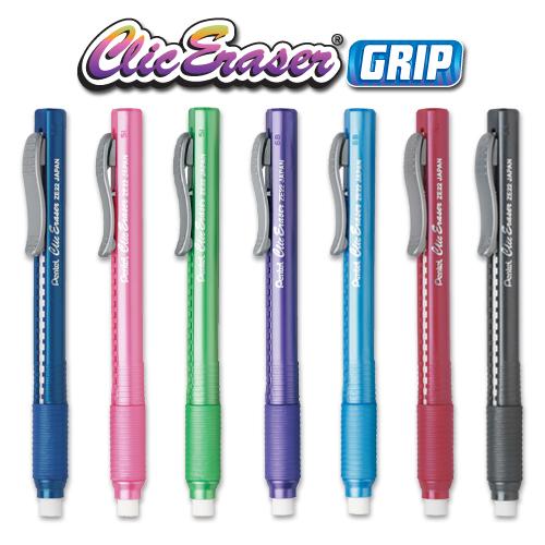 Pentel ZE21BP3K6 Clic Eraser PencilStyle Grip Eraser