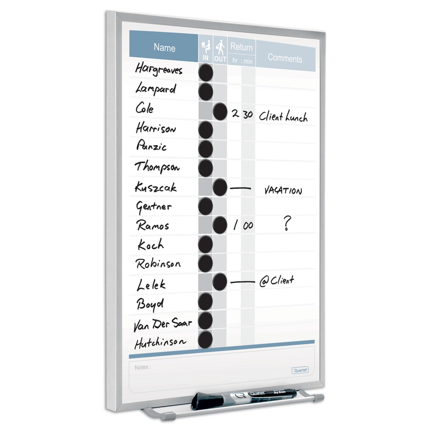 Quartet Matrix In/Out Board, 11 x 16 Inches,