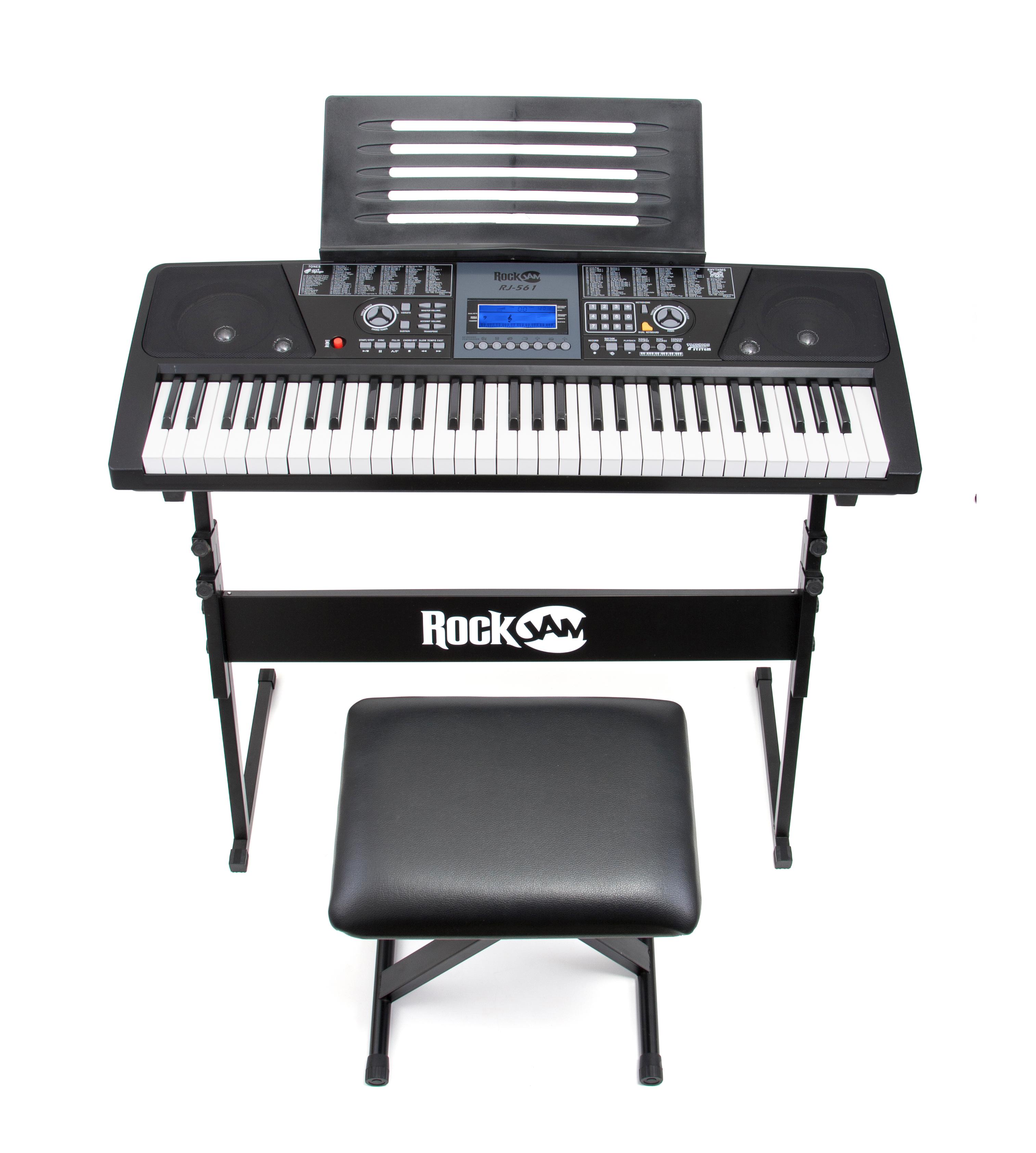 RockJam 61Key Electronic Keyboard SuperKit with Stand