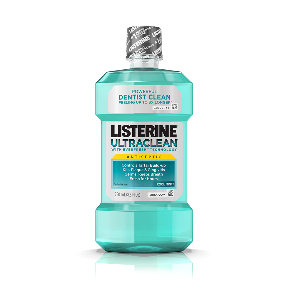 Listerine Ultraclean Antiseptic Mouthwash, Cool Mint, 250
