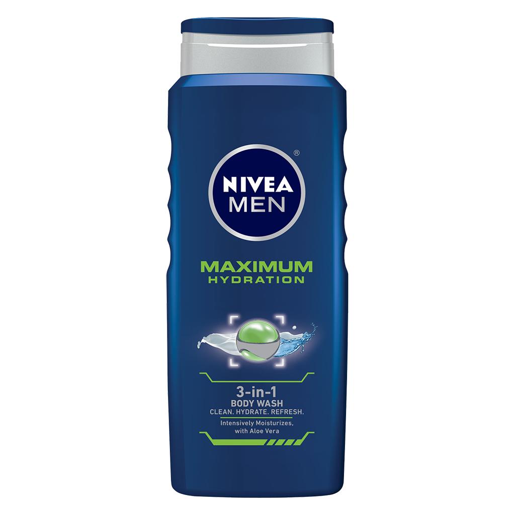 NIVEA Men Maximum Hydration 3 in 1 Body Wash 16.9 Fluid Ounce (Pack of