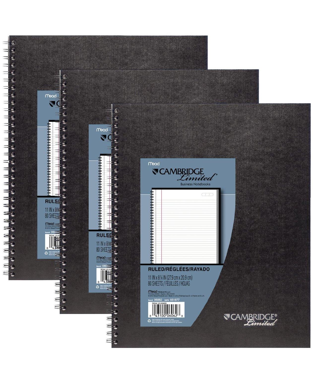 Mead Cambridge Limited Business Notebooks, Legal Ruled, 1