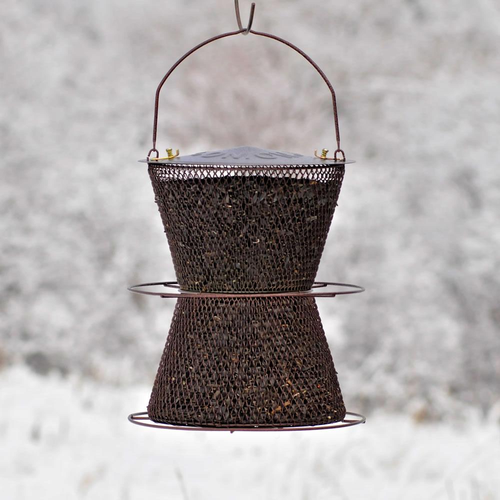 PerkyPet Bronze Hourglass Bird Feeder Wild Bird Tube Feeders Garden & Outdoor