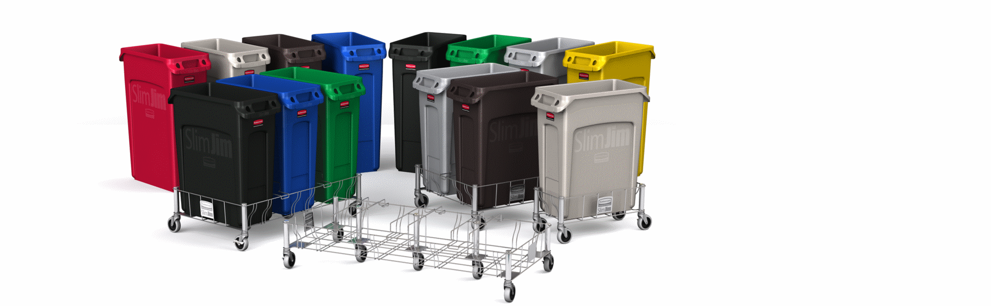 Rubbermaid Commercial Products Vented Slim Jim 2 Trash Can Dolly