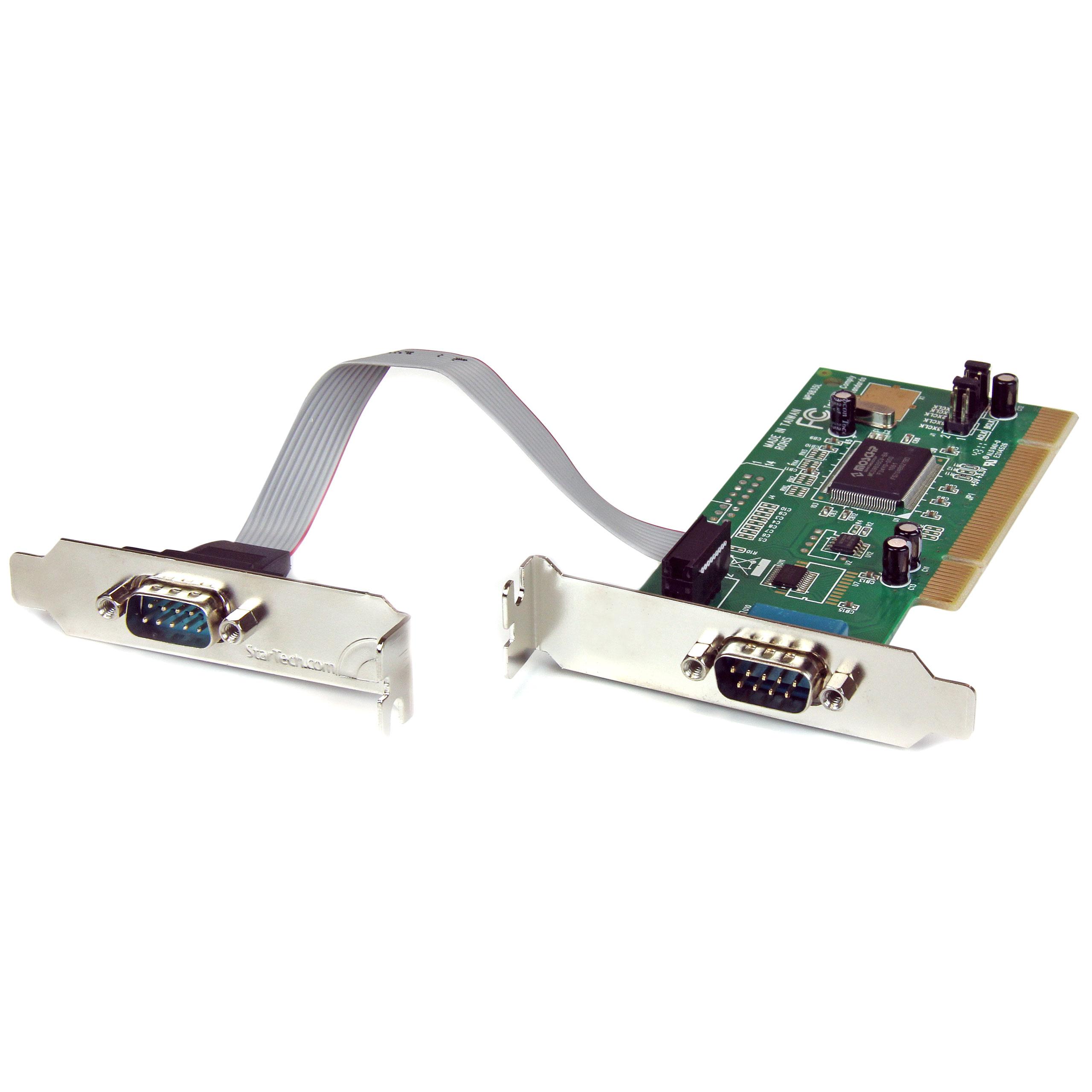 Amazon.com: StarTech.com 2 Port PCI Low Profile RS232 Serial Adapter ...