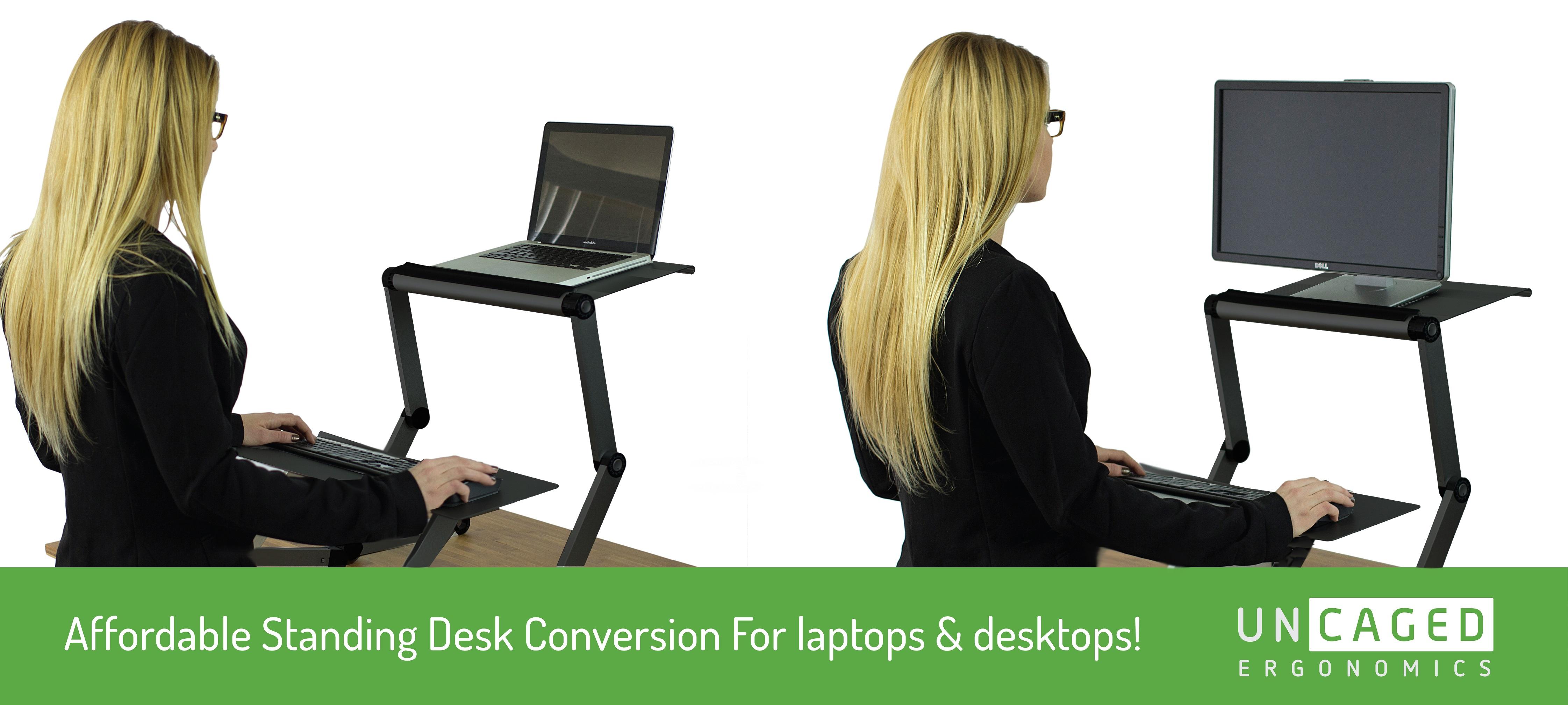 WorkEZ Standing Desk Conversion Kit. Affordable Adjustable