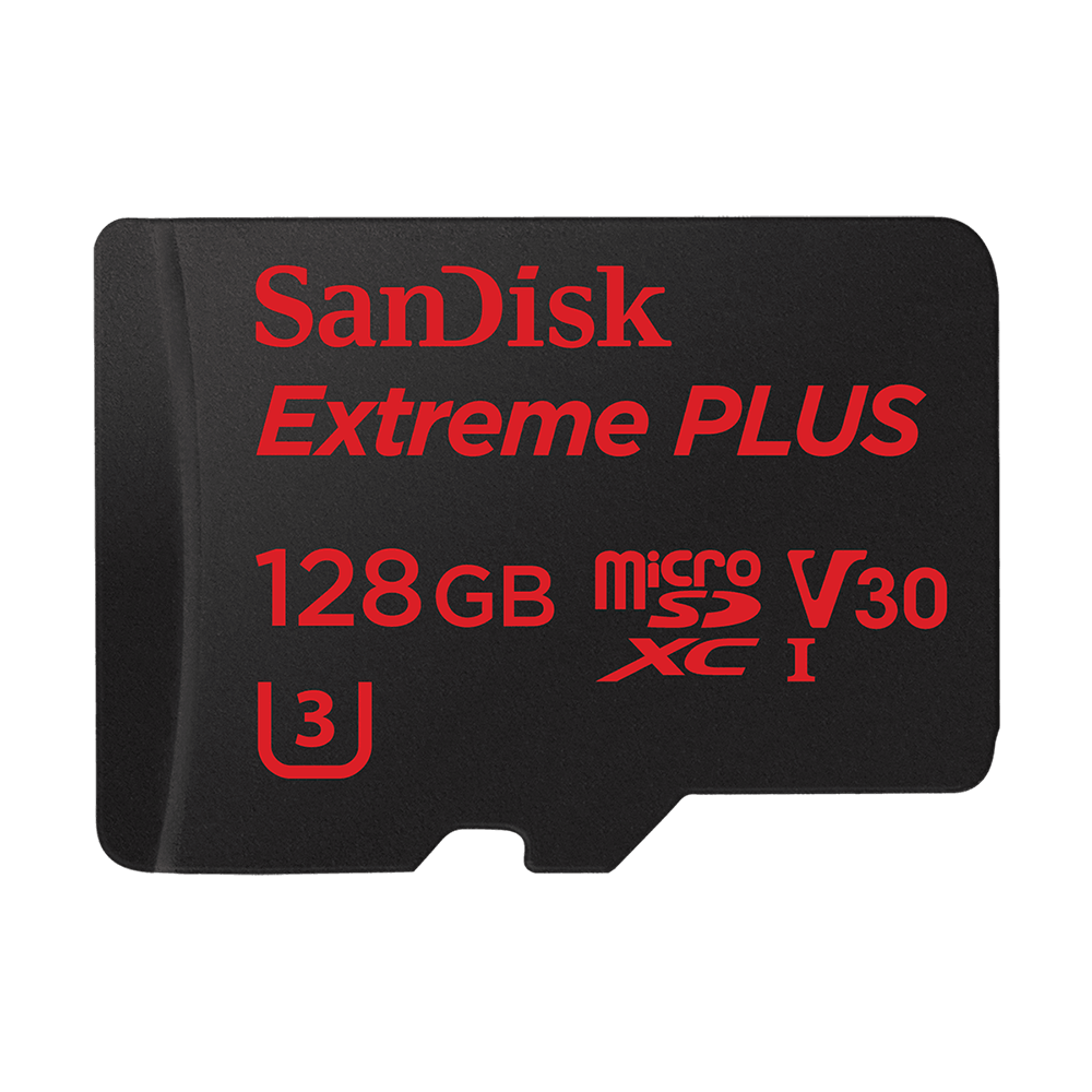 SanDisk 128GB Extreme Plus microSDXC UHSI Memory Card with