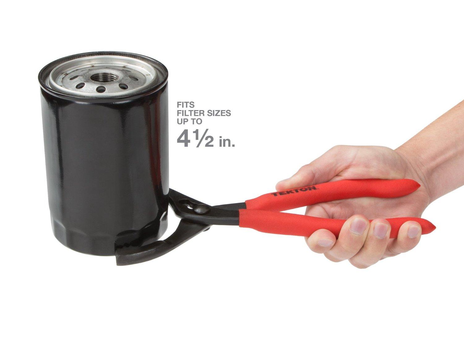 TEKTON 5866 12Inch Oil Filter Pliers Automotive Oil Filter Pliers