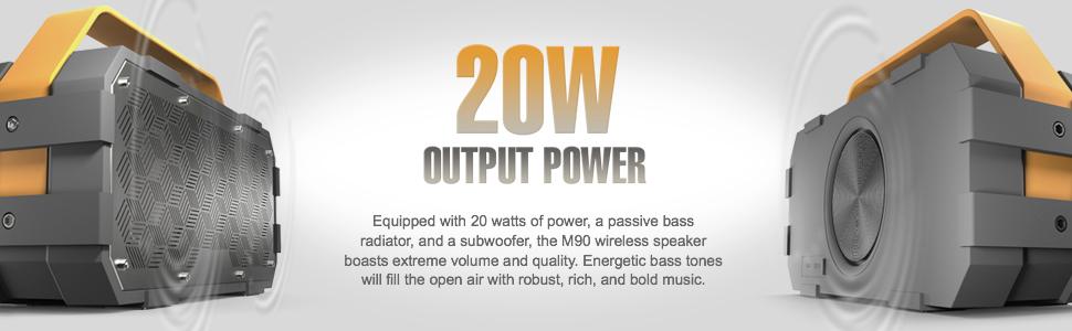 photive m90 portable waterproof bluetooth speaker