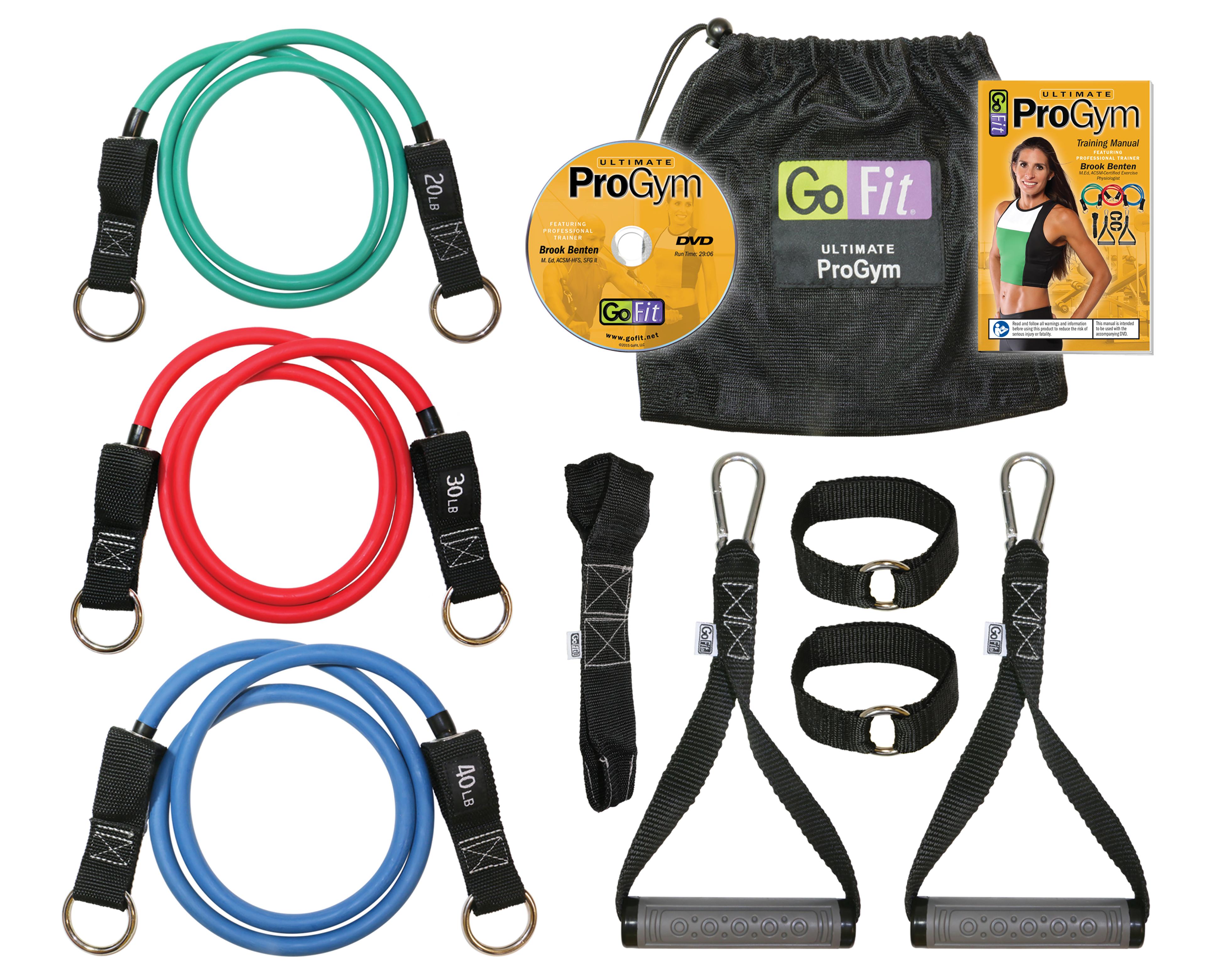 New GoFit Pro Gym Resistance Band Set Go Fit Exercise Workout Fitness