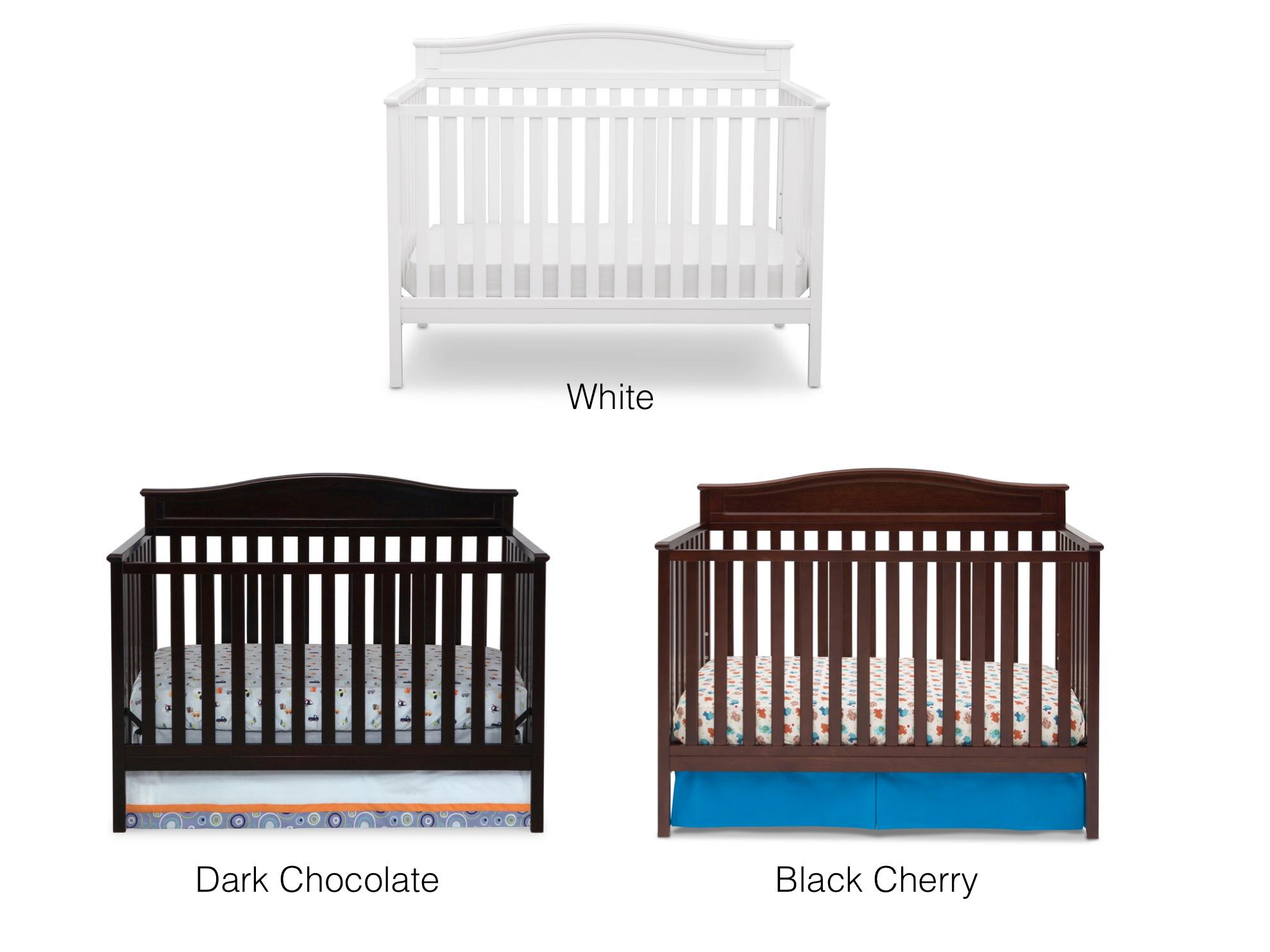 Delta Children Larkin 4in1 Convertible Crib, White Baby