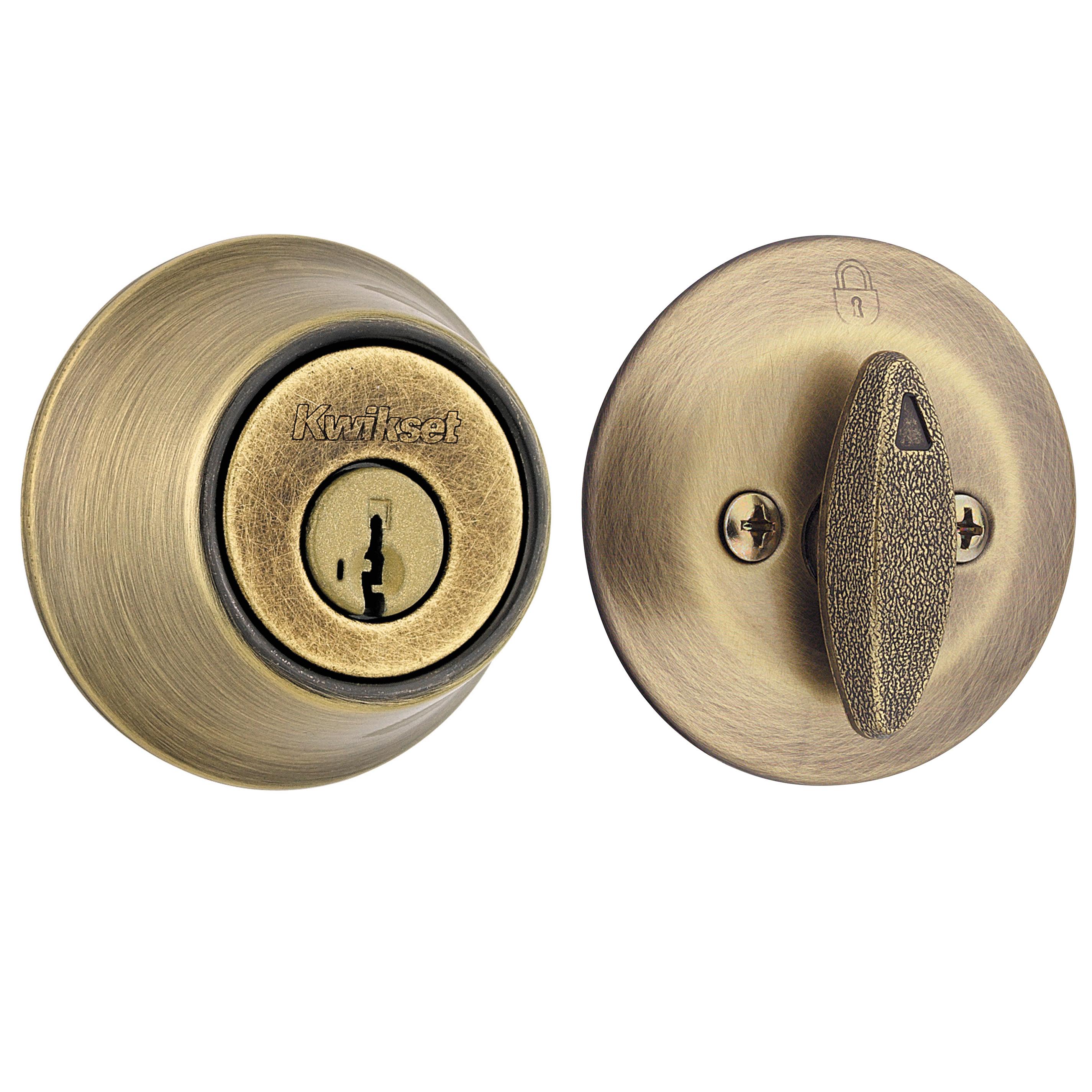 Kwikset 6605S Single Cylinder Deadbolt with SmartKey, Pack Of 2
