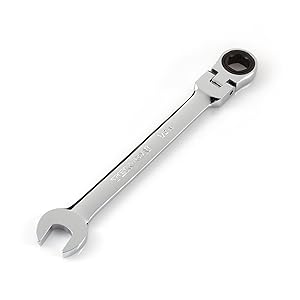 ratcheting combination wrench, ratcheting wrench, 6 point, box end wrench, flex head wrench, wrench
