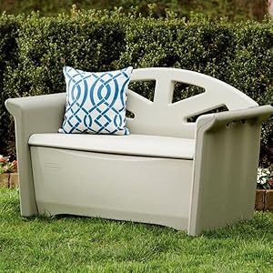 Amazon Com Rubbermaid Outdoor Patio Storage Bench 4 Cu Ft