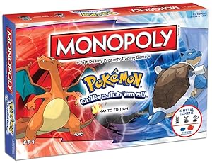 pokemon monopoly, pokemon game, kanto game, pokemon kanto board game