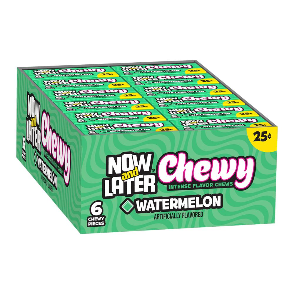 Now & Later Soft Taffy Chews, Watermelon, 0.93 Ounce Bar