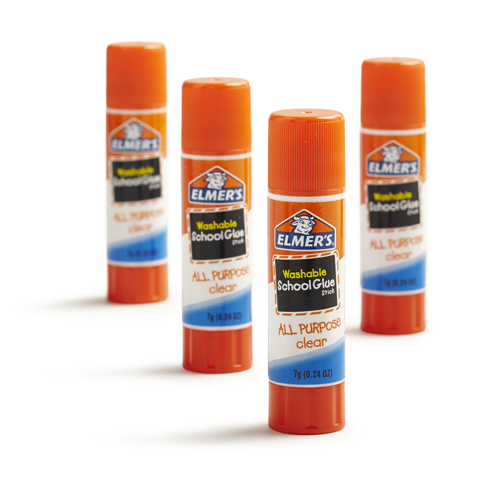 Elmer's All Purpose School Glue Sticks, Clear, Washable, 4