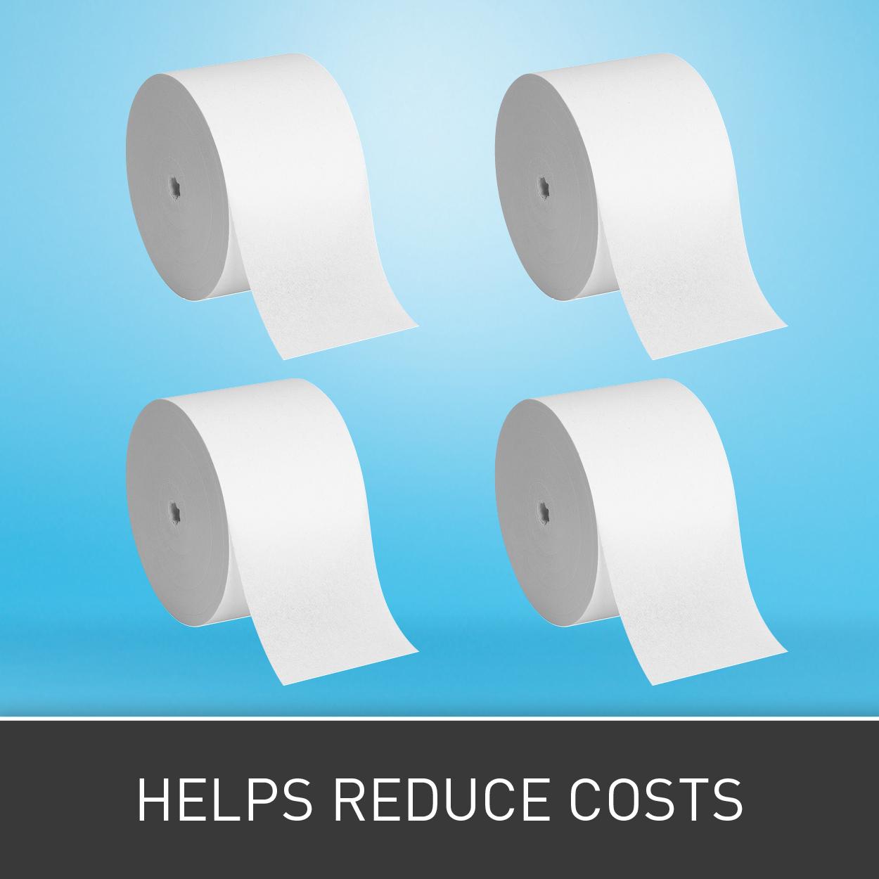 Compact 4Roll Quad Coreless HighCapacity Toilet Paper Dispenser by GP