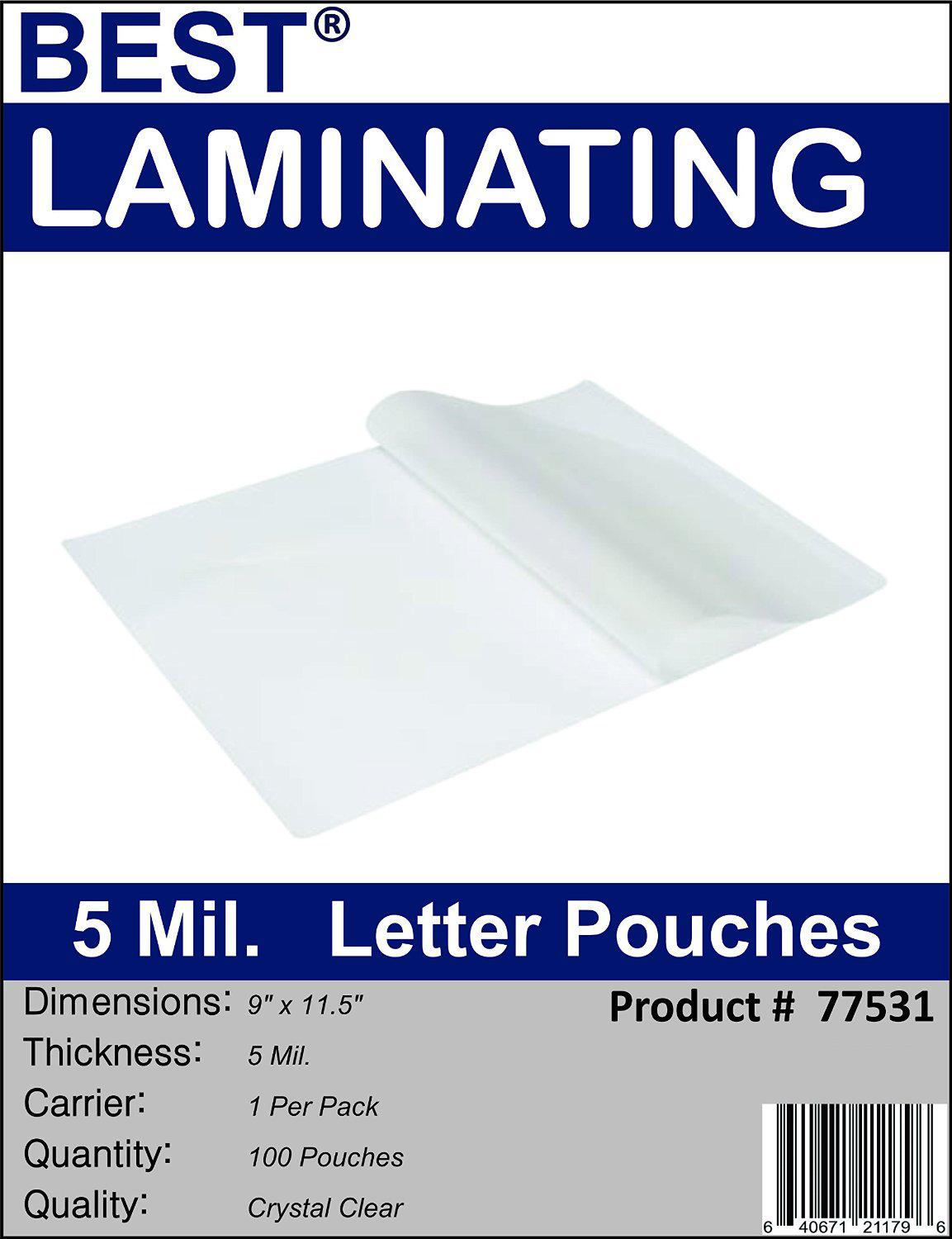 Best Laminating 5 Mil Clear Letter Size Thermal