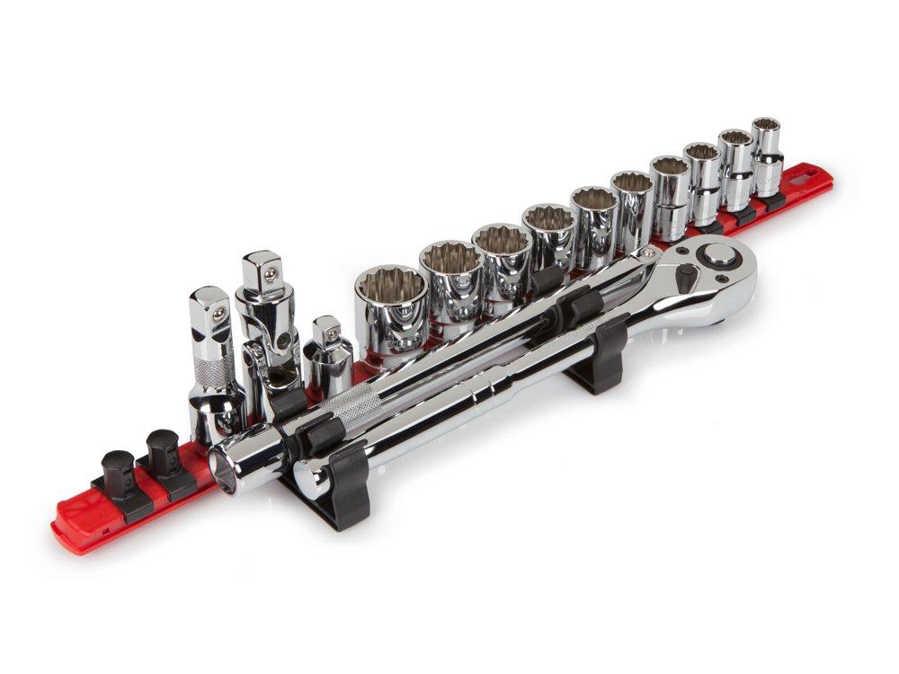TEKTON 1/2Inch Drive Socket Holder and Organizer with 15 Clips 1883