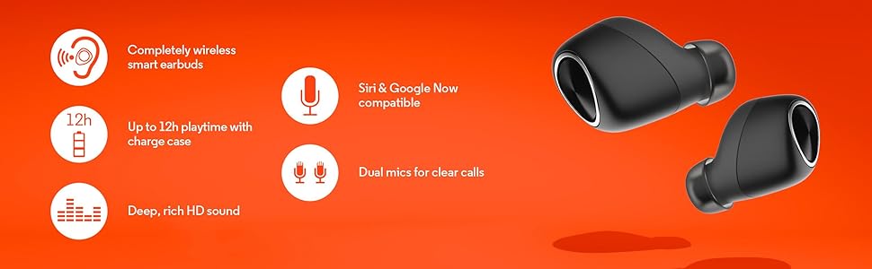 Motorola VerveOnes Completely Wireless Smart Earbuds