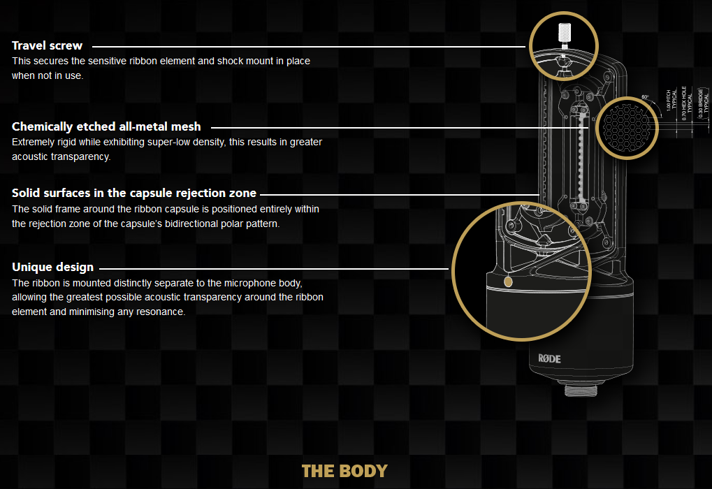 Rode NTR Premium Active Ribbon Microphone Musical Instruments