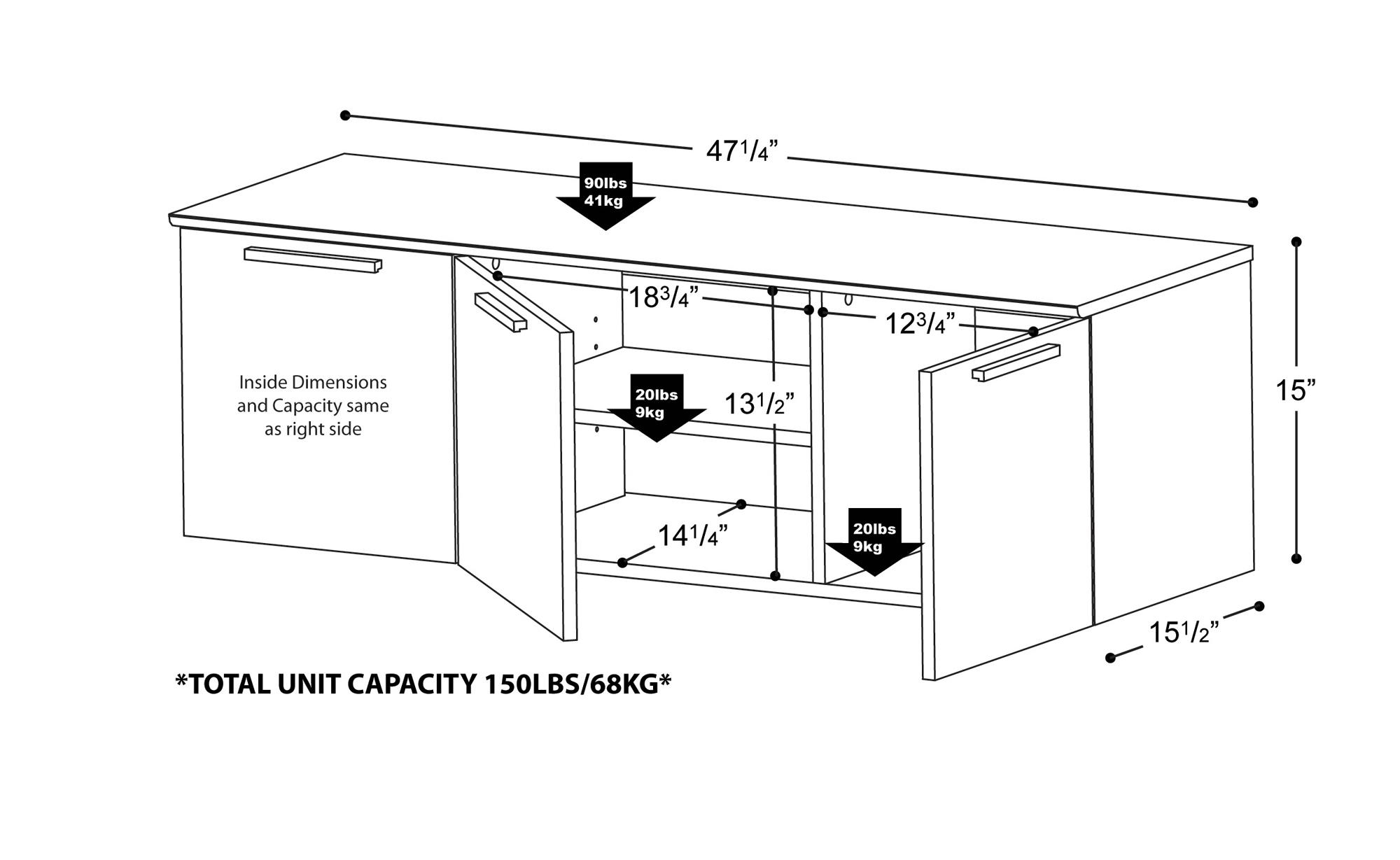 Black Coal Harbor Wall Mounted Buffet Buffets & Sideboards