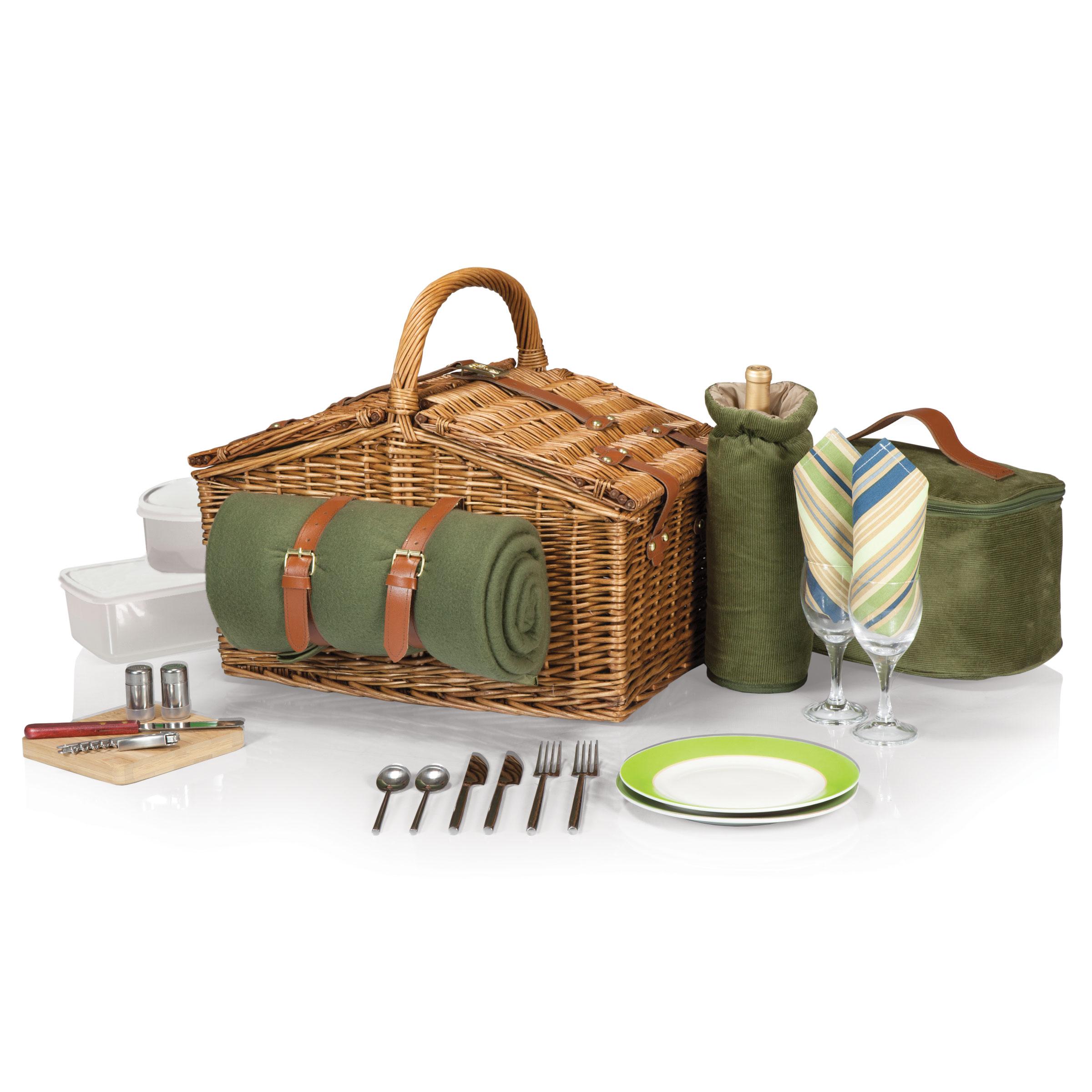 Picnic Time Somerset EnglishStyle Double Lid Willow