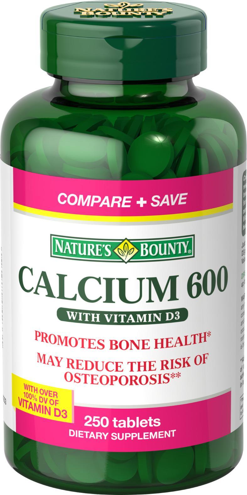 Nature's Bounty High Potency Calcium 600 + D Tablets
