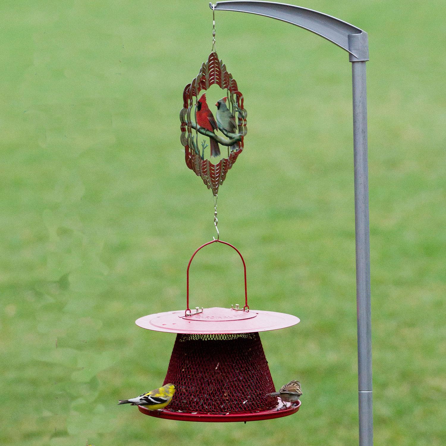 PerkyPet Cardinal Wild Bird Feeder and Cardinal Pair Wind