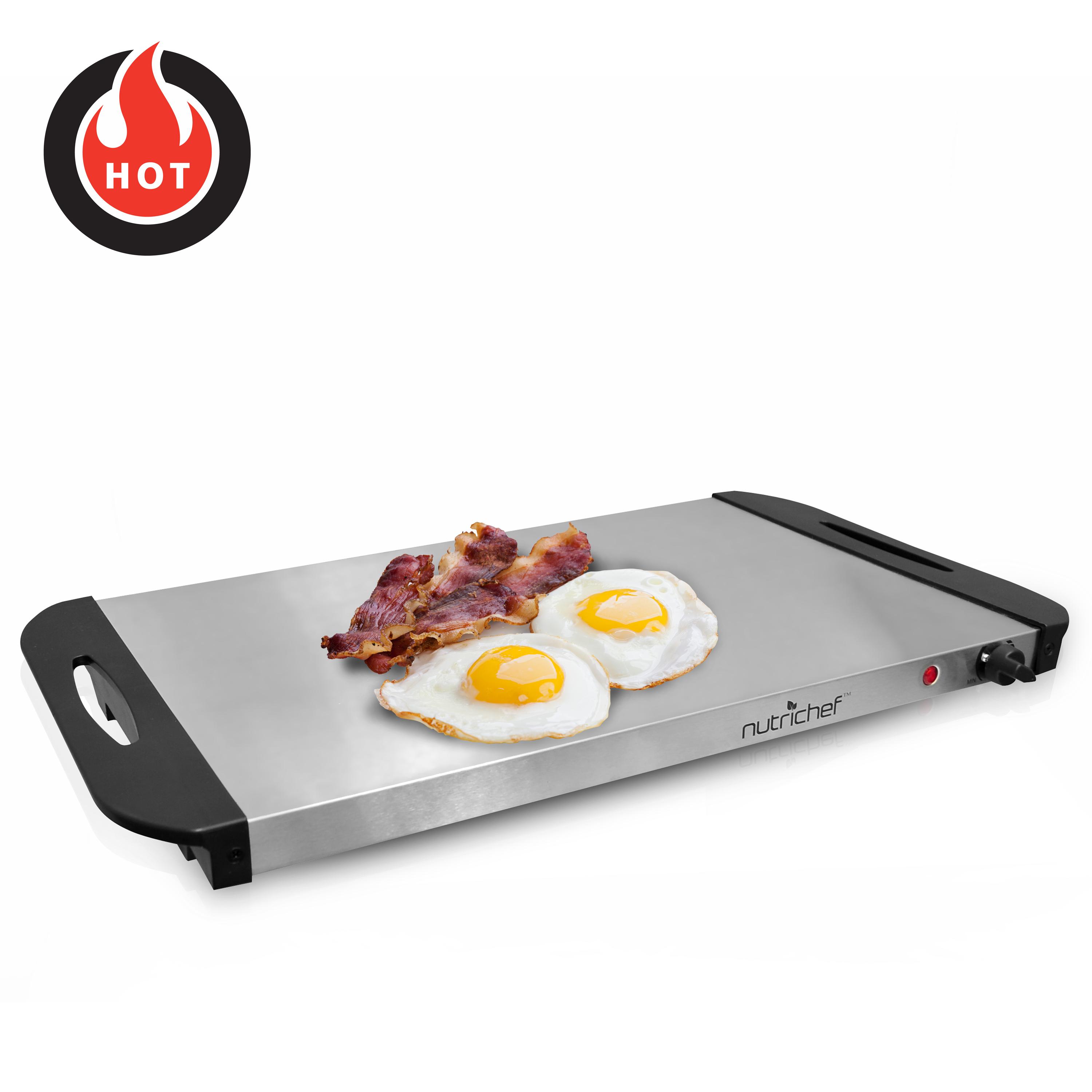 NutriChef 3 Tray Buffet Server & Hot Plate Food Warmer Tabletop Electric Food